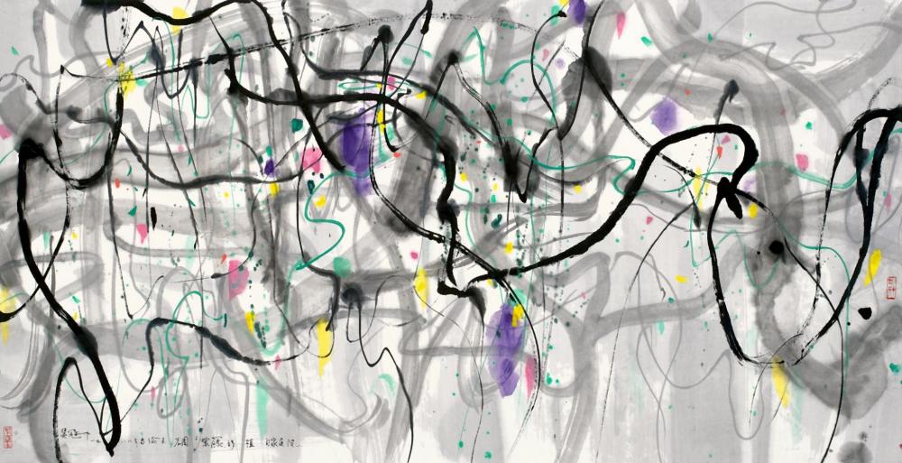 吳冠中 紫藤 - Wu Guanzhong, Wisteria comparable sale