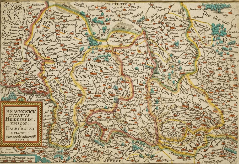 Mathieu Ignace van Bree comparable auction result: mat t hias quad 1557 1613 braunswick ducatus hildesheim episcop halberstadt episcop map of the duchy of brunswick and the dioceses of hildesheim and halberstadt
