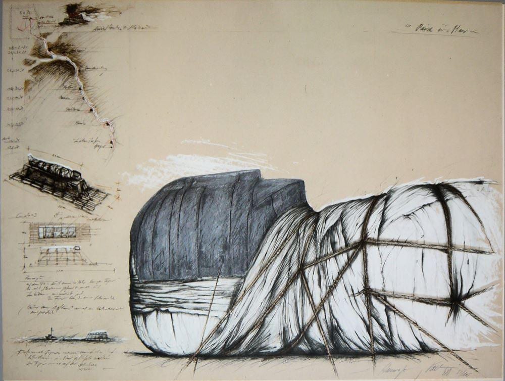 Hannsjörg Voth comparable auction result: hannsj rg voth 2 x landart platz der macht 1975 76 reise ins meer 1976 78 je 2tlg gro e graphische arbeiten sign