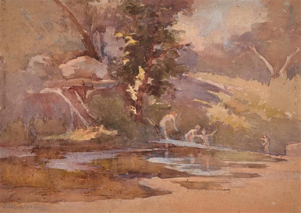 j llewellyn jones 1870 1927 the bathers c1920s watercolour 29 x 39 5 cm signed lower left provenance chevalier college bowr · Lawsons · 2022-05-05 J. Llewellyn Jones comparable auction result: j llewellyn jones 1870 1927 the bathers c1920s watercolour 29 x 39 5 cm signed lower left provenance chevalier college bowr