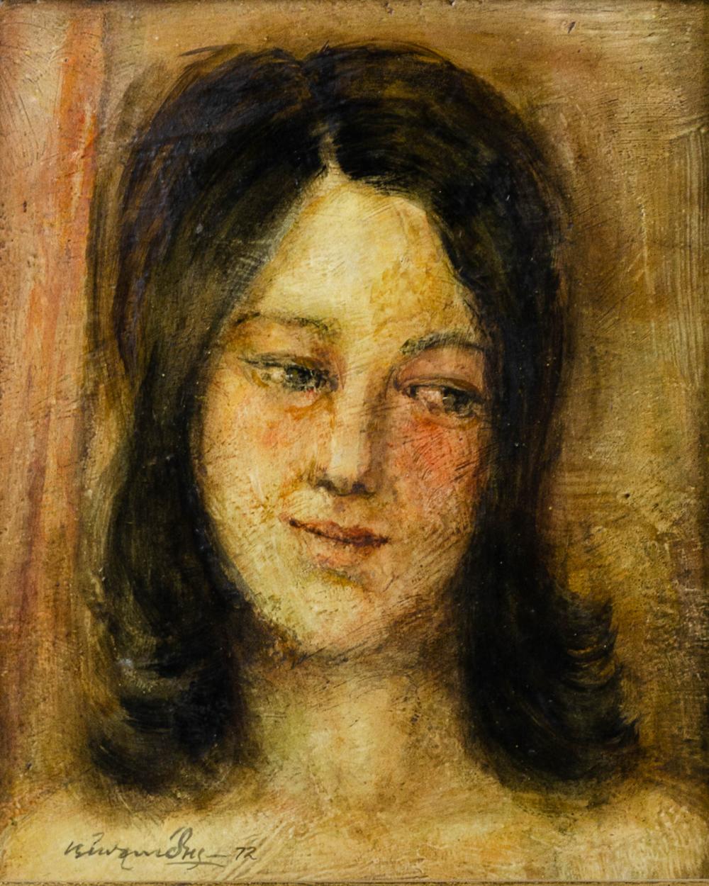 Victor IOANNIDES comparable auction result: victor ioannides cypriot portrait of a young girl
