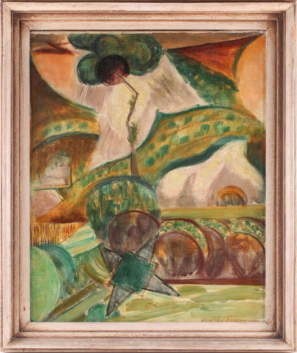 Henri Le Fauconnier comparable auction result: henri le fauconnier 1881 1946 french abstract landscape oil on canvas signed and dated 1913 59 5 cm x 49 cm in a wooden frame