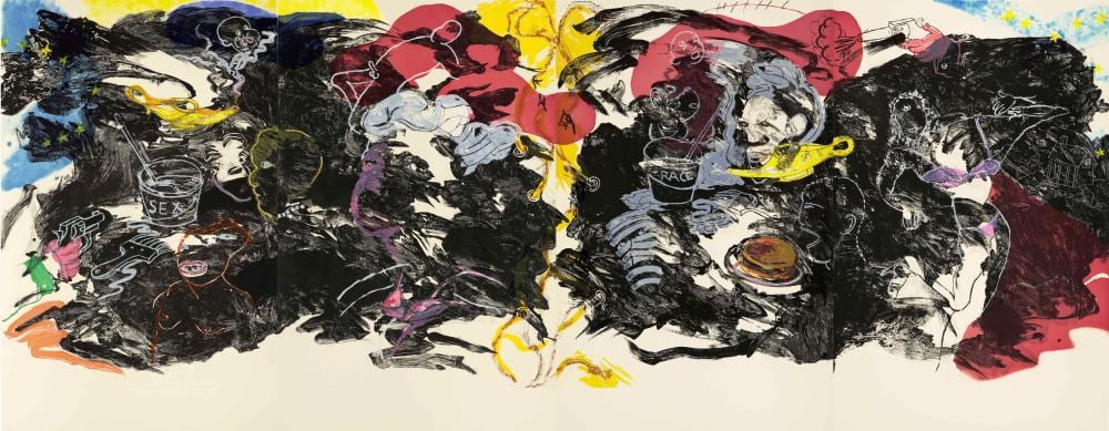 Robert H. Colescott comparable auction result: robert h colescott 1925 2009 pontchartrain quadriptych