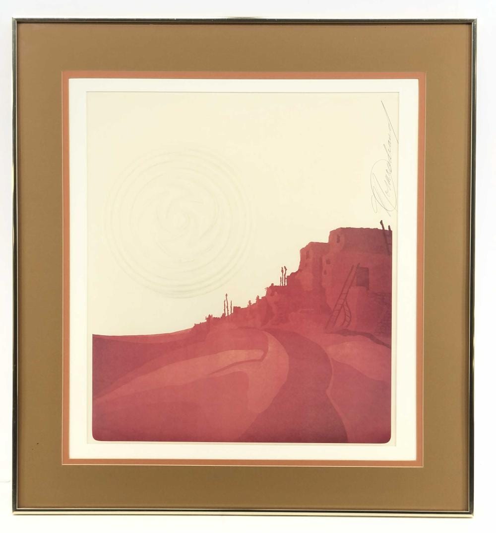 Norma Andraud comparable auction result: norma andraud pueblos signed print