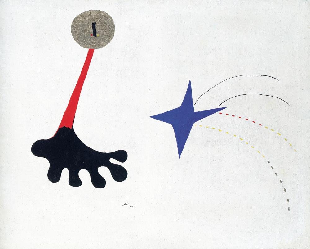 Joan Miro (1893-1983) Peinture (L'Etoile) oil on canvas 25 1/2 x 32 in. (65 comparable sale