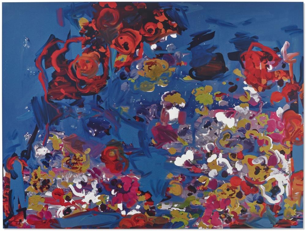 Petra Cortright comparable auction result: petra cortright b 1986 shape file specs red digital painting on aluminum