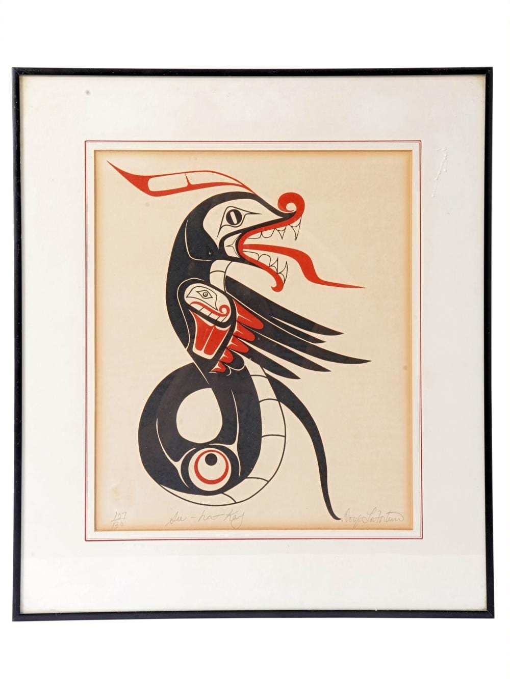 Doug Lafortune comparable auction result: haida tribal art print serpent by doug lafortune