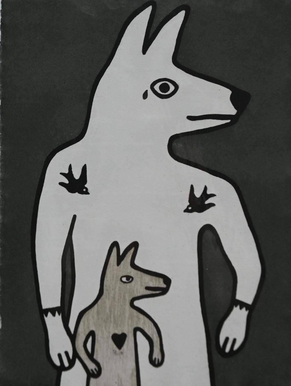 Rona Green comparable auction result: rona green white byrd etching and aquatint 5 40 37 5 x 29cm