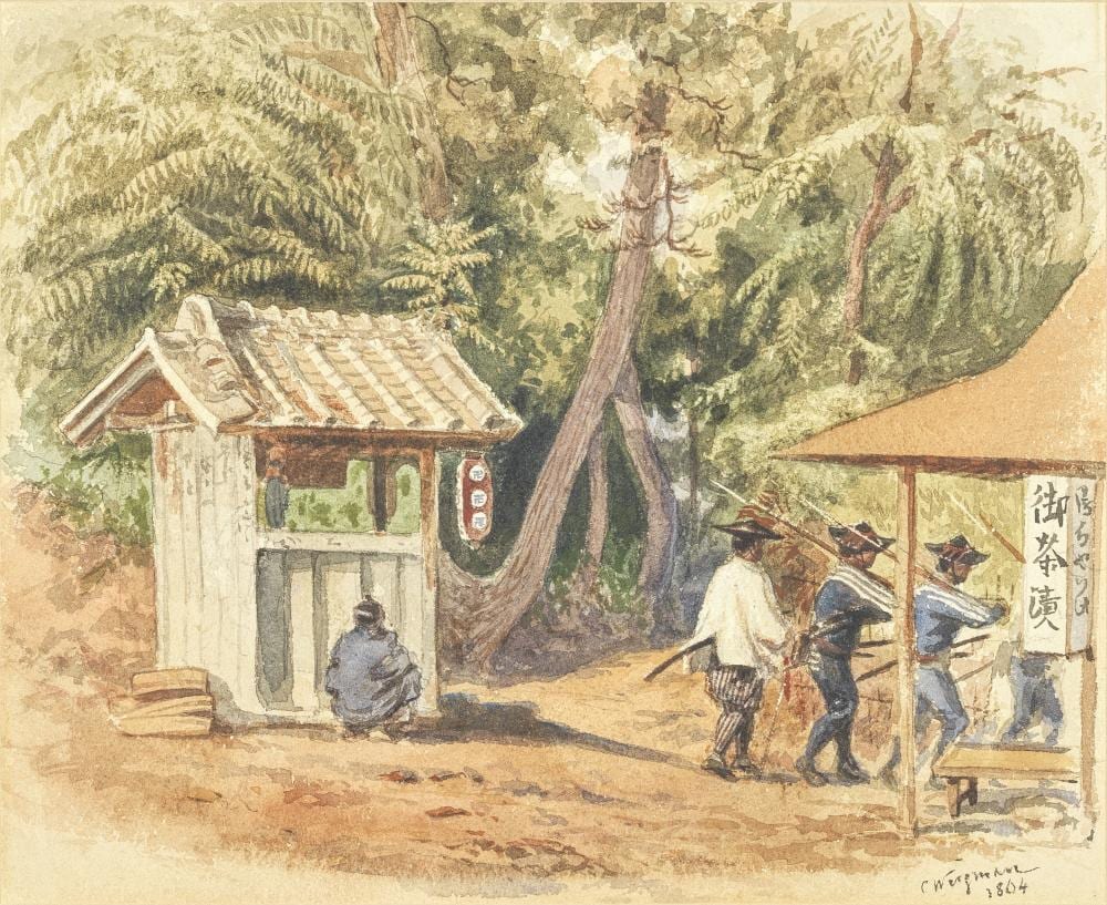 Charles Wirgman comparable auction result: charles wirgman british 1832 1891 forest scene