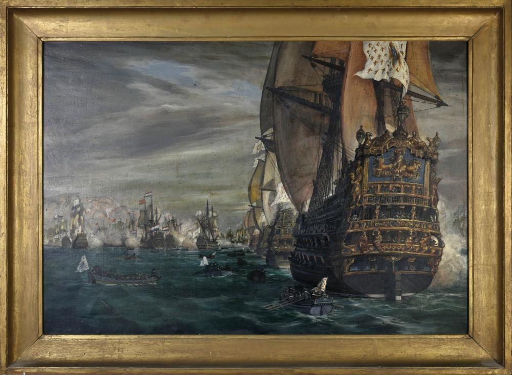 Gustave Louis Michel Alaux comparable auction result: gustave alaux 1887 1965 la bataille de beveziers huile sur toile sign e en bas droite 77 x 112 cm