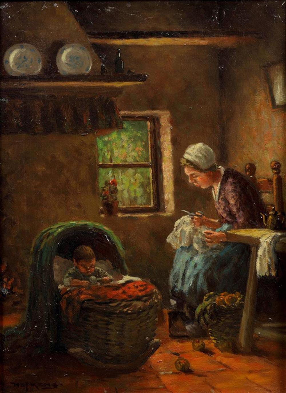 Martinus Jacobus Nefkens comparable auction result: martinus jacobus nefkens 1866 1941 interior with mother a