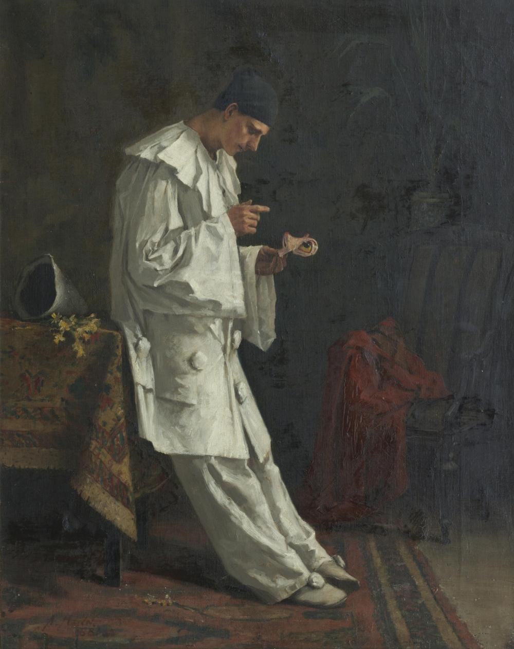 Alexander Mann comparable auction result: alexander mann british 1853 1908 the pierrot 59 5 x 49 5 cm 23 7 16 x 19 1 2 in