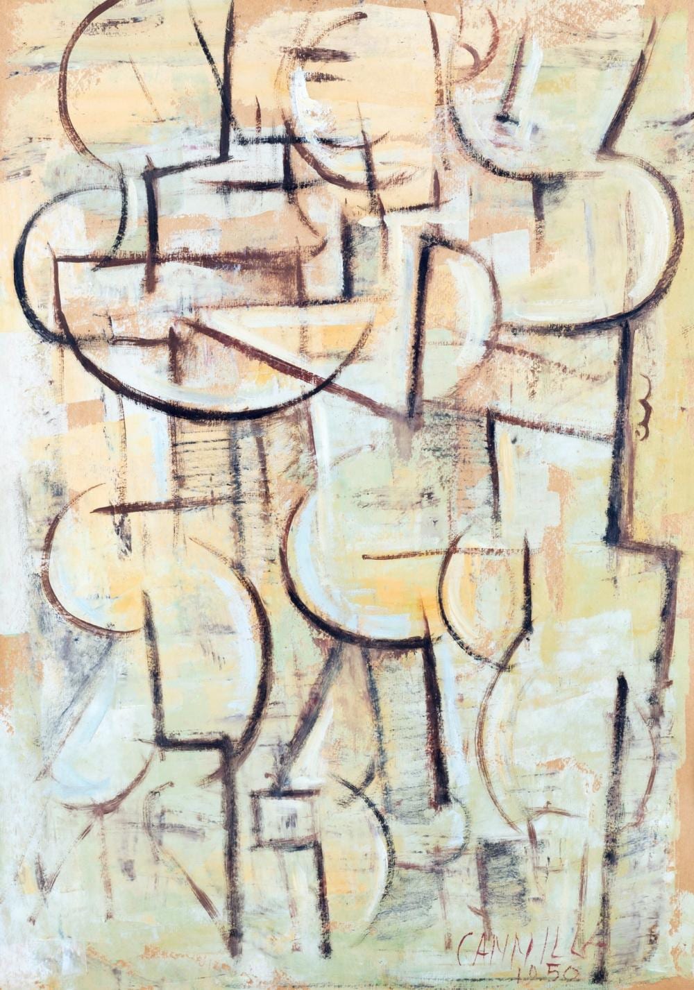 Franco Cannilla comparable auction result: franco cannilla caltagirone 1911 roma 1985 composition 1950