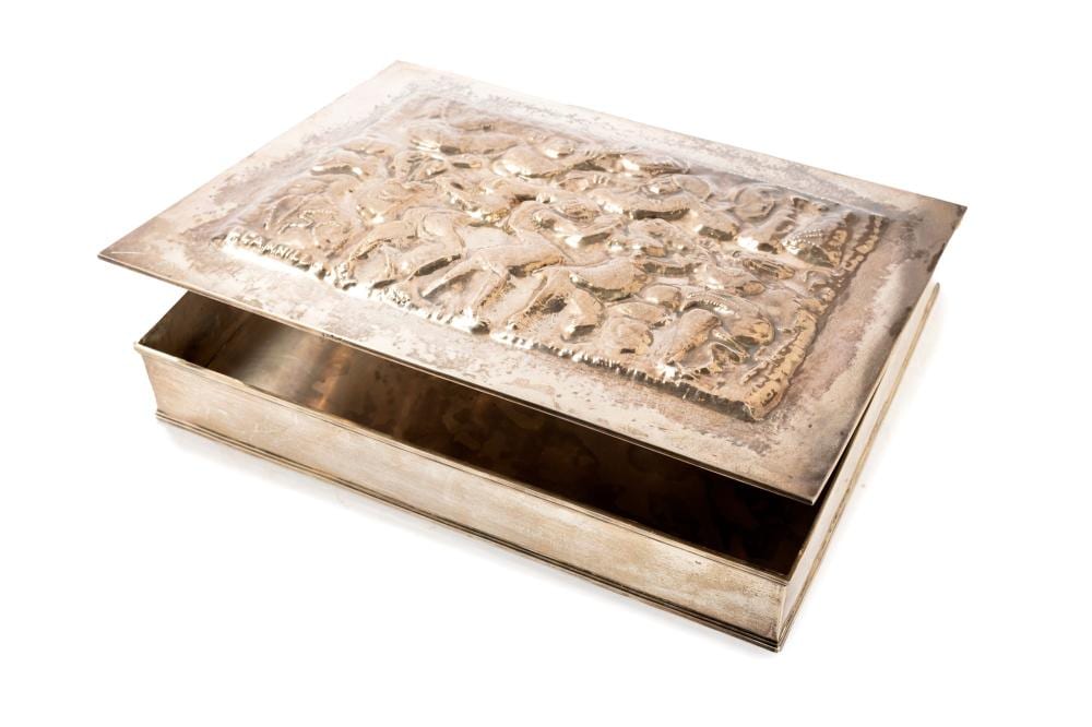 Franco Cannilla comparable auction result: franco cannilla caltagirone 1911 roma 1985 bas relief on silver box