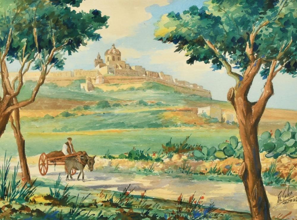 edwin galea b 1934 maltese a view of a walled town watercolour signed 9 5 x 13 5 along with a furthe · John Nicholson's Fine Art Auctioneers & Valuers · 2022-05-11 Edwin Galea comparable auction result: edwin galea b 1934 maltese a view of a walled town watercolour signed 9 5 x 13 5 along with a furthe