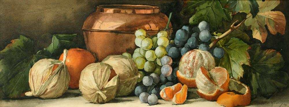 Arthur Dudley comparable auction result: arthur dudley giovanni barbaro 1864 1915 italian a still life of grapes and oranges with a copper pot wa