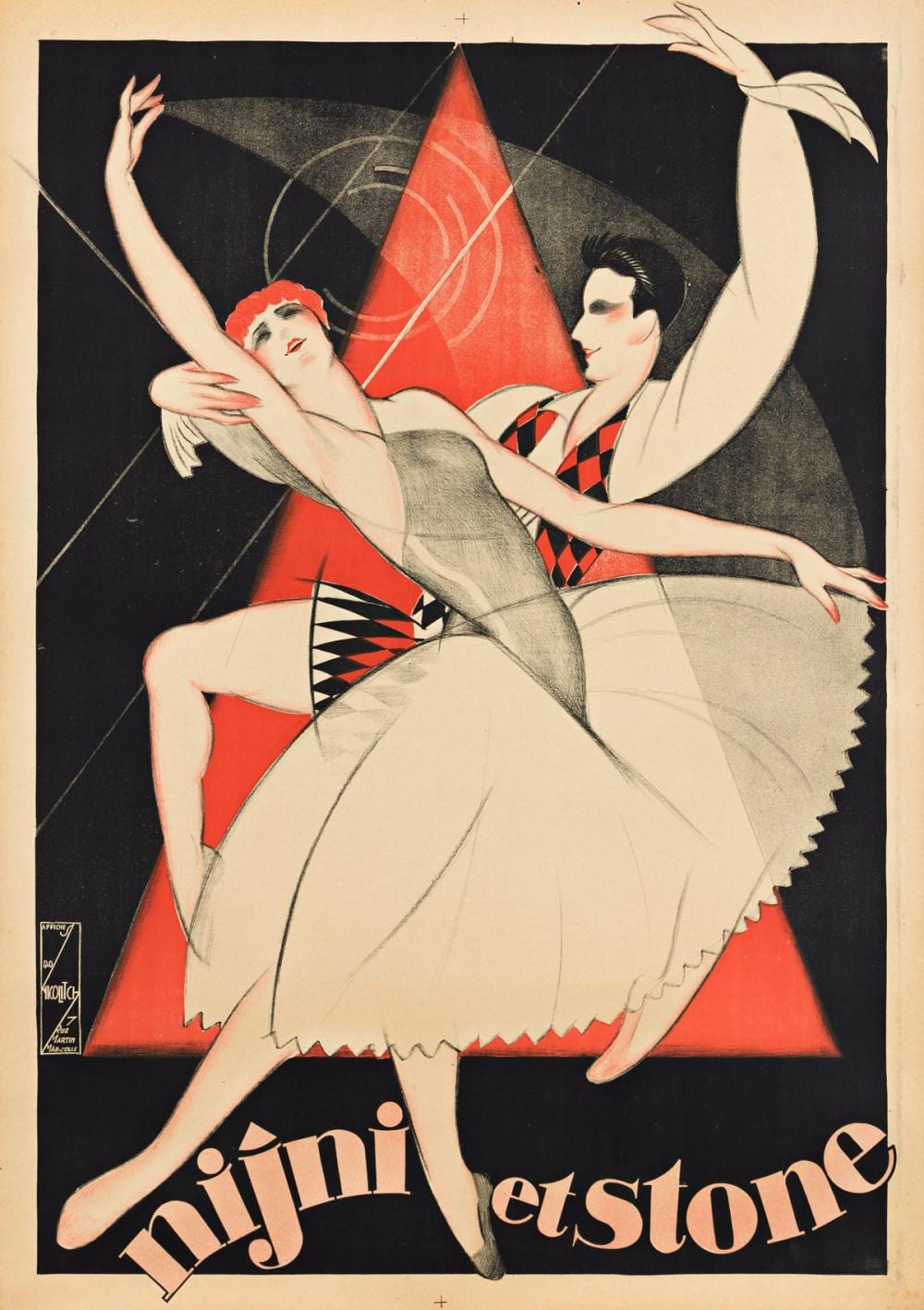 Obrad Nicolitch comparable auction result: obrad nicolitch 1898 1976 nijni et stone circa 1930 54 x39 inches 139x99 cm affiches nicolitch marseille