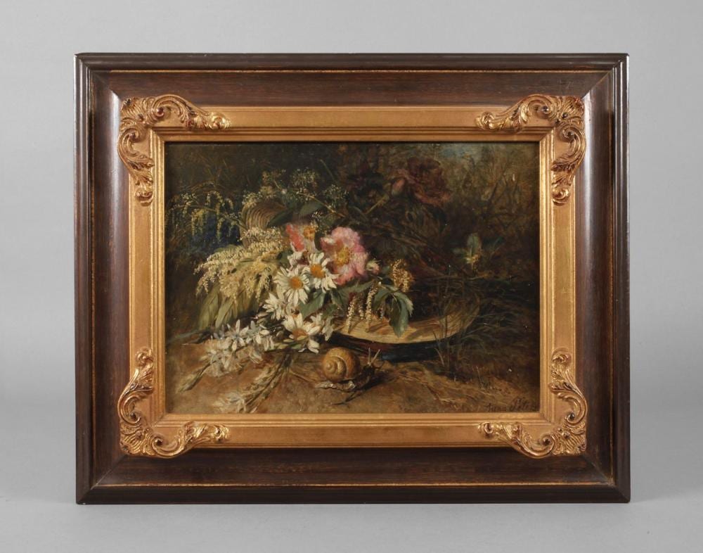 Anna Peters comparable auction result: anna peters wildblumen mit weinbergschnecke