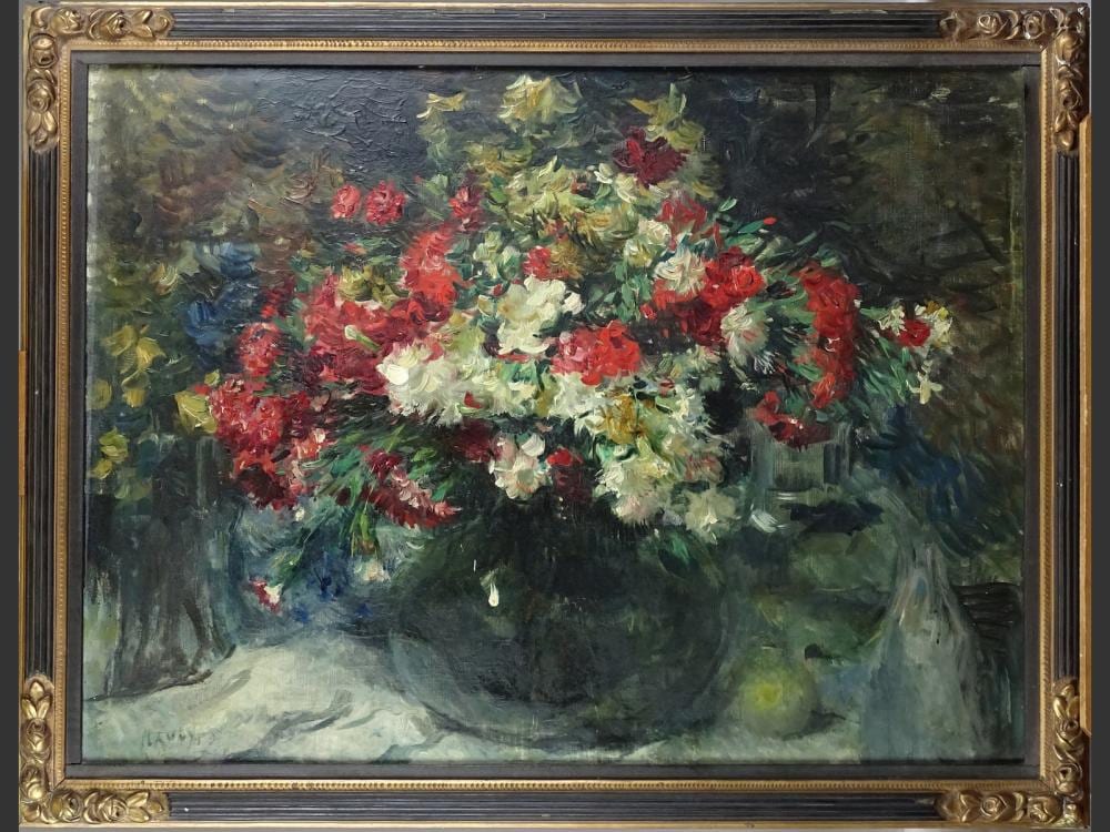 painting oil on canvas - Floral bouquet - signed LAUDY Jean sold by Monsantic.com, lot 336 — auction record photograph
