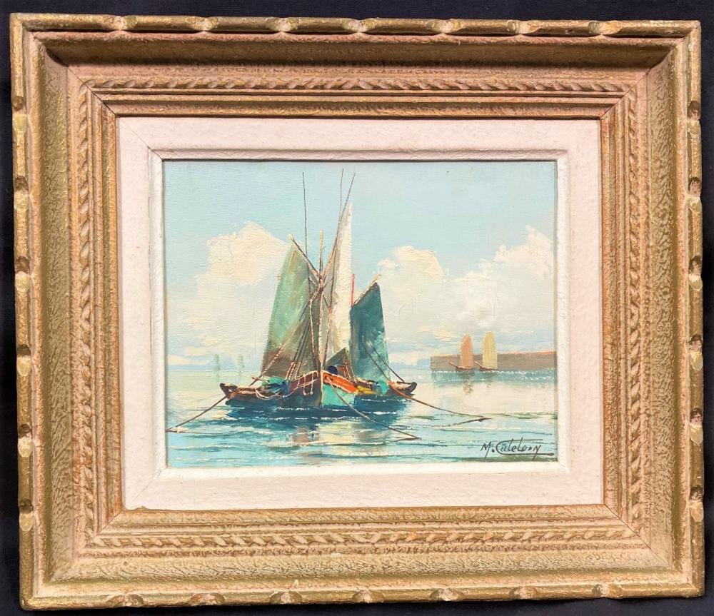 Marcel Catelein comparable auction result: marcel catelein 1907 1972 original oil on canvas painting of seascape 12 in x 14 in