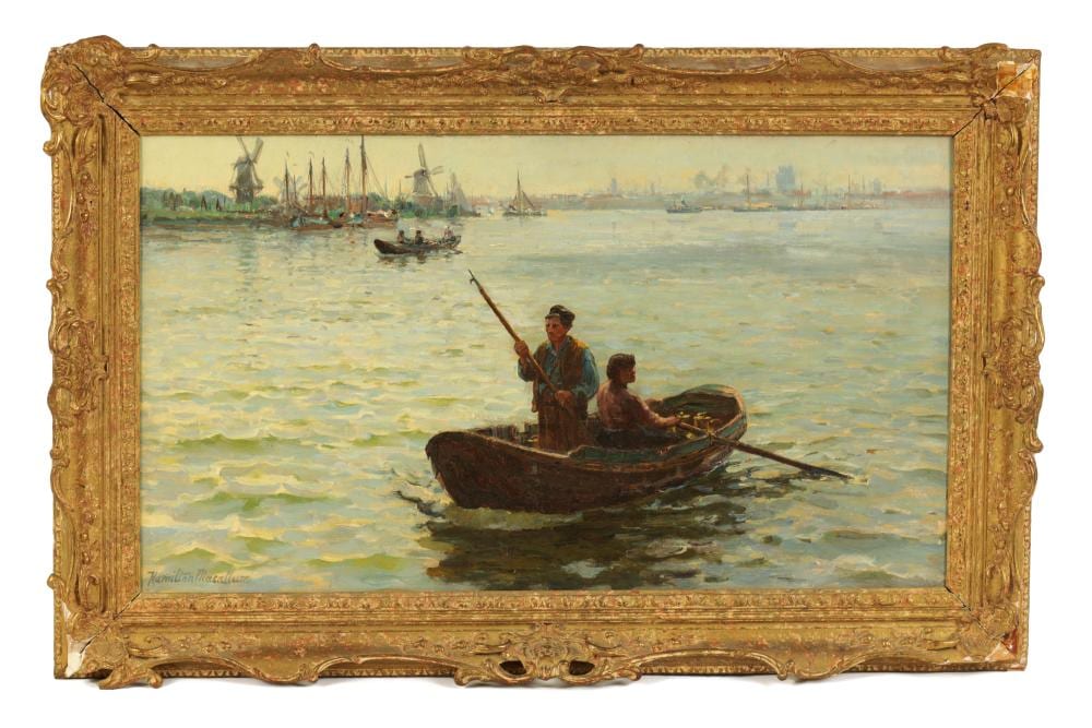 Hamilton Macallum comparable auction result: hamilton macallum 1841 1896 19th century oil on canvas harbour scene