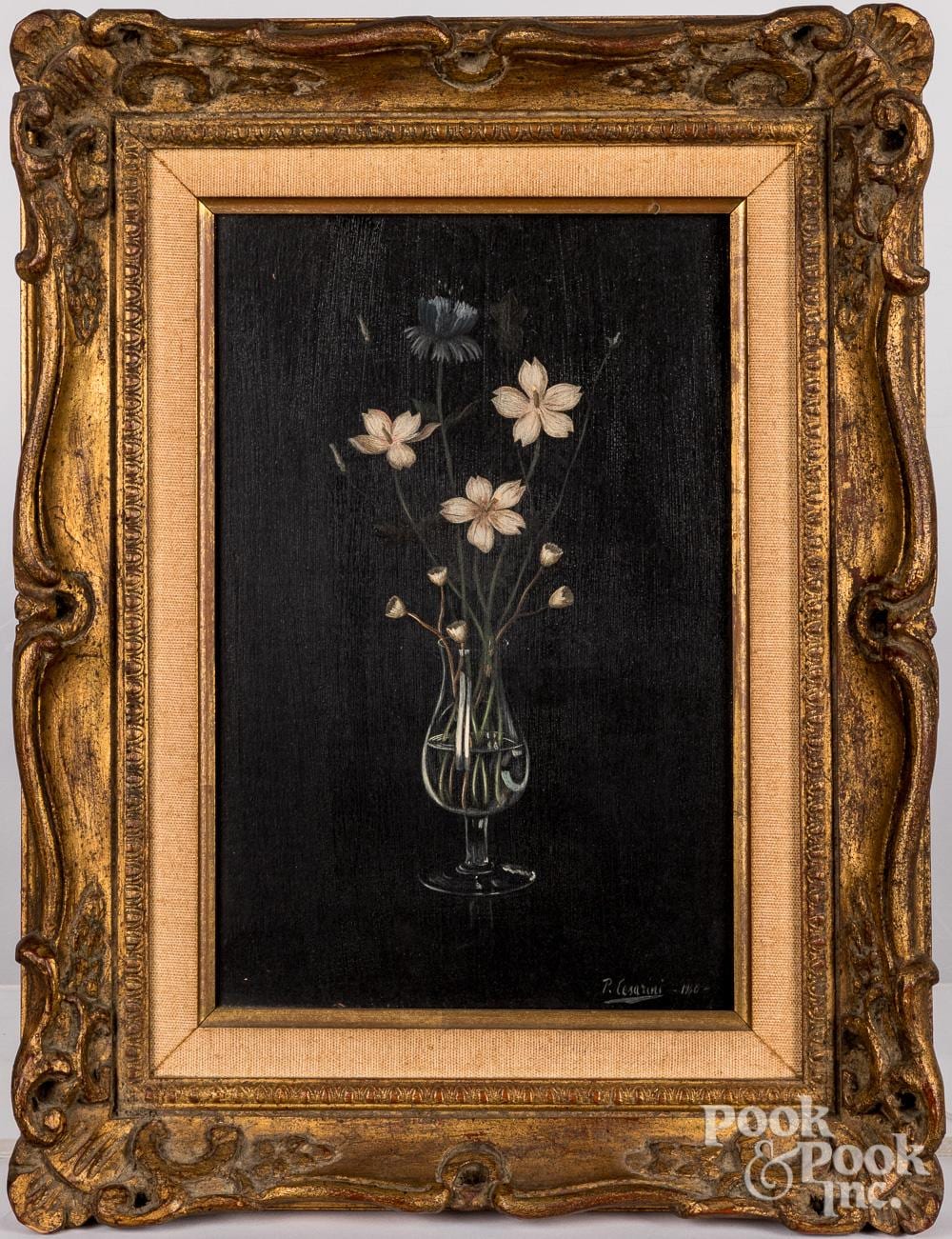 pier luigi cesarini oil on board still life · Pook & Pook Inc. · 2022-05-12 Pier Luigi Cesarini comparable auction result: pier luigi cesarini oil on board still life