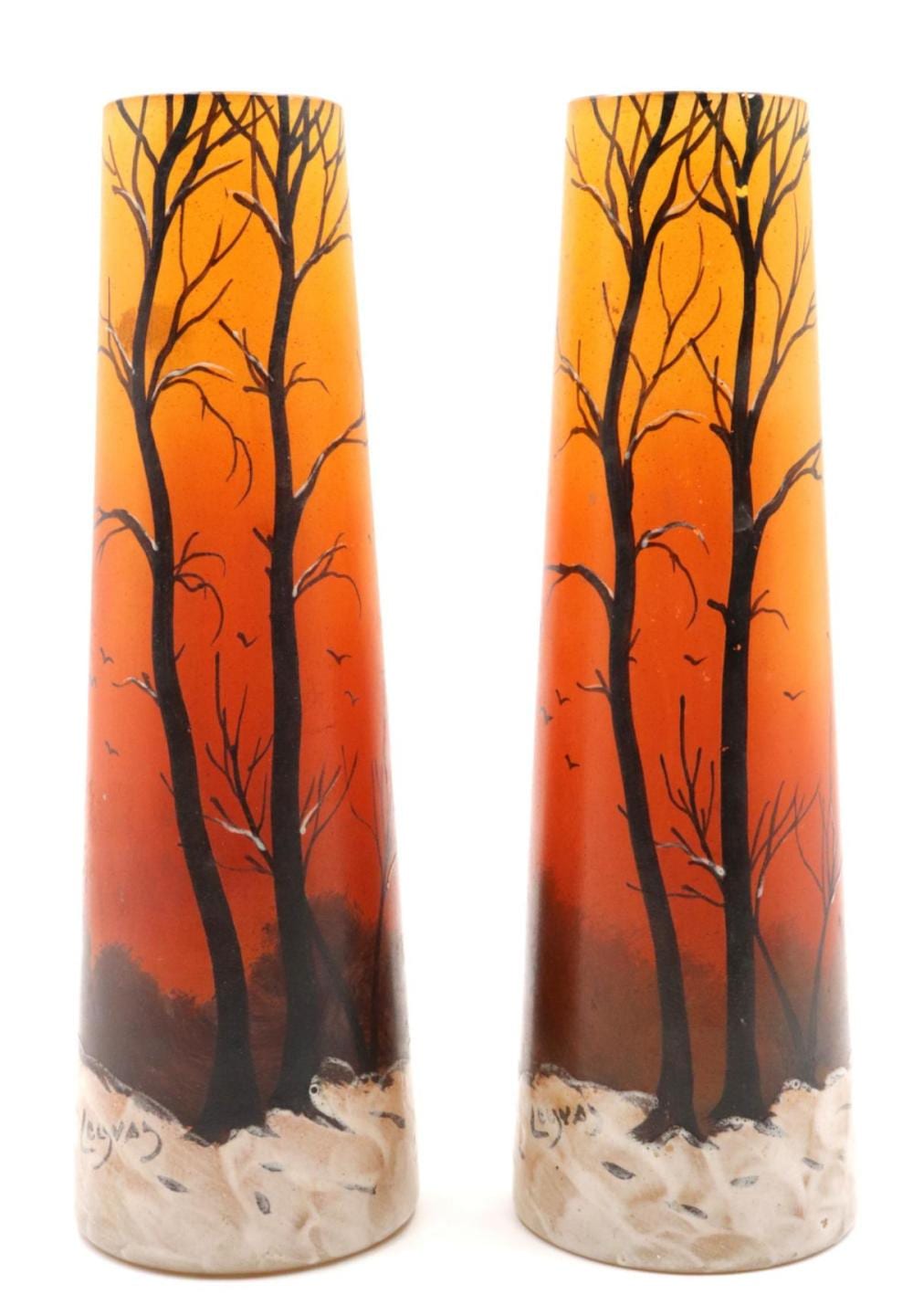 Francois Theodore Legras comparable auction result: francois theodore legras french 1839 1916 cameo glass vases