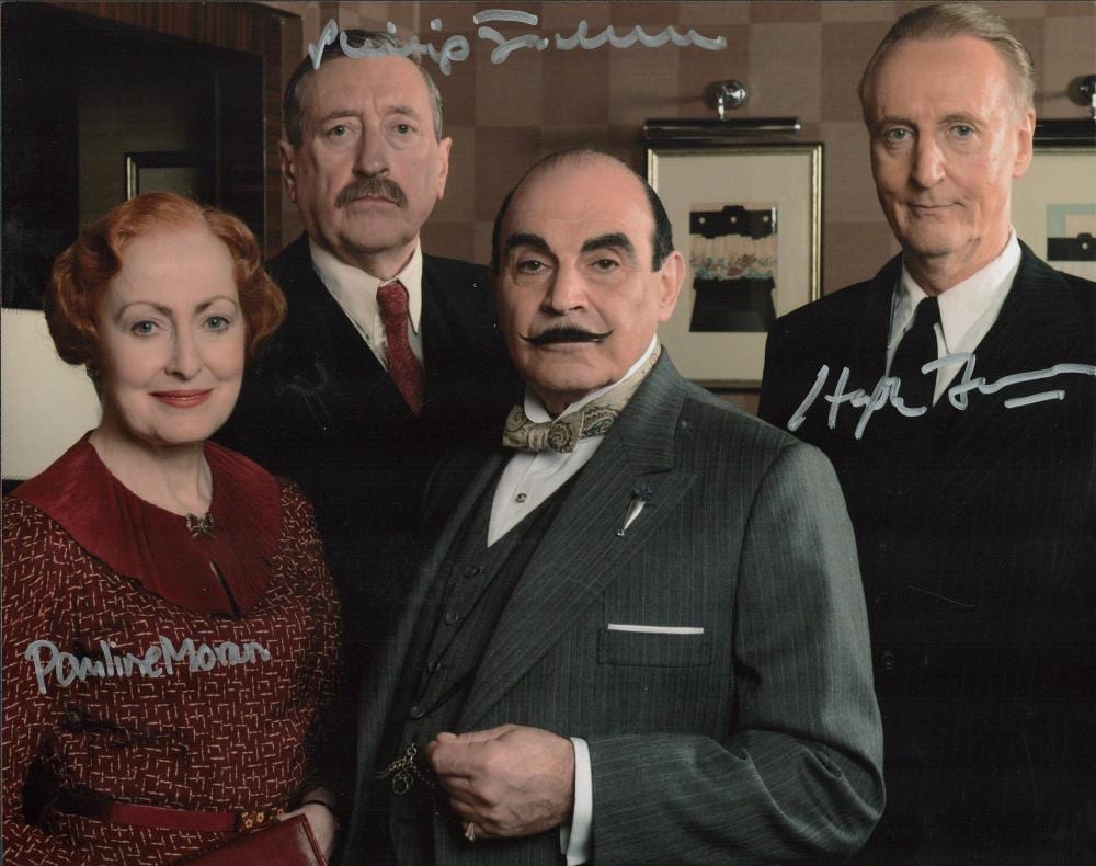 Philip Jackson comparable auction result: philip jackson pauline moran and hugh fraser signed poirot 10x8 colour photo good condition all