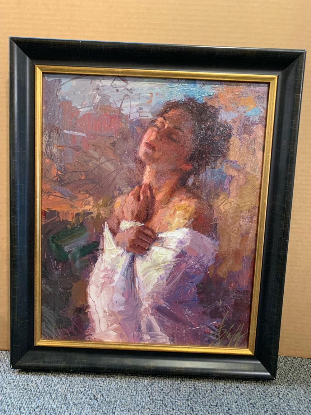 Henry Asencio comparable auction result: henry asencio bliss signed original limited edition embellished giclee on canvas