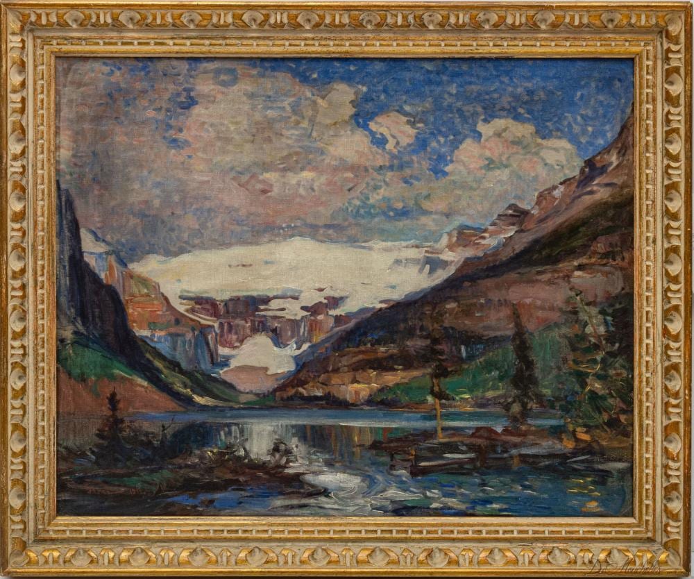 oliver dennett grover american 1861 1927 oil on canvas 1912 h 23 5 w 29 5 glacier national park · DuMouchelles · 2022-05-20 Oliver Dennett Grover comparable auction result: oliver dennett grover american 1861 1927 oil on canvas 1912 h 23 5 w 29 5 glacier national park