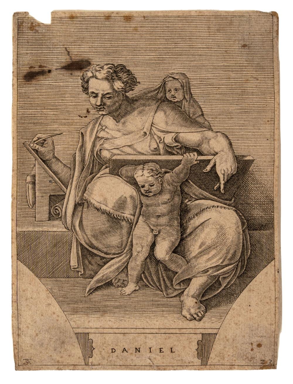 adamo scultori 1530 1585 prophet daniel from the work of michelangelo · Art-Rite · 2022-05-19 Adamo Scultori comparable auction result: adamo scultori 1530 1585 prophet daniel from the work of michelangelo