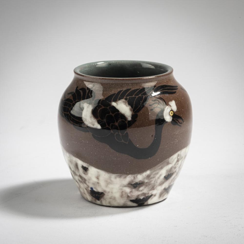 Eduard Klablena comparable auction result: eduard klablena vase with cranes c 1920
