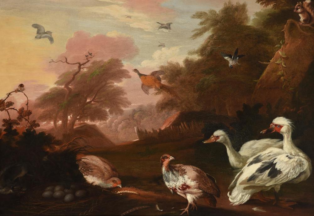 Marmaduke Craddock comparable auction result: marmaduke craddock british 1660 1717 muscovy ducks partridges and a pheasant in a landscape