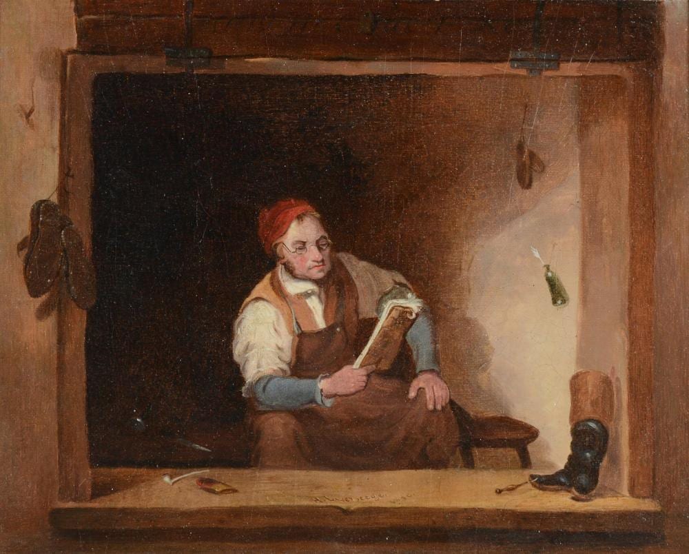 Henry Liverseege comparable auction result: henry liverseege british 1803 1832 the cobbler of the weekly register
