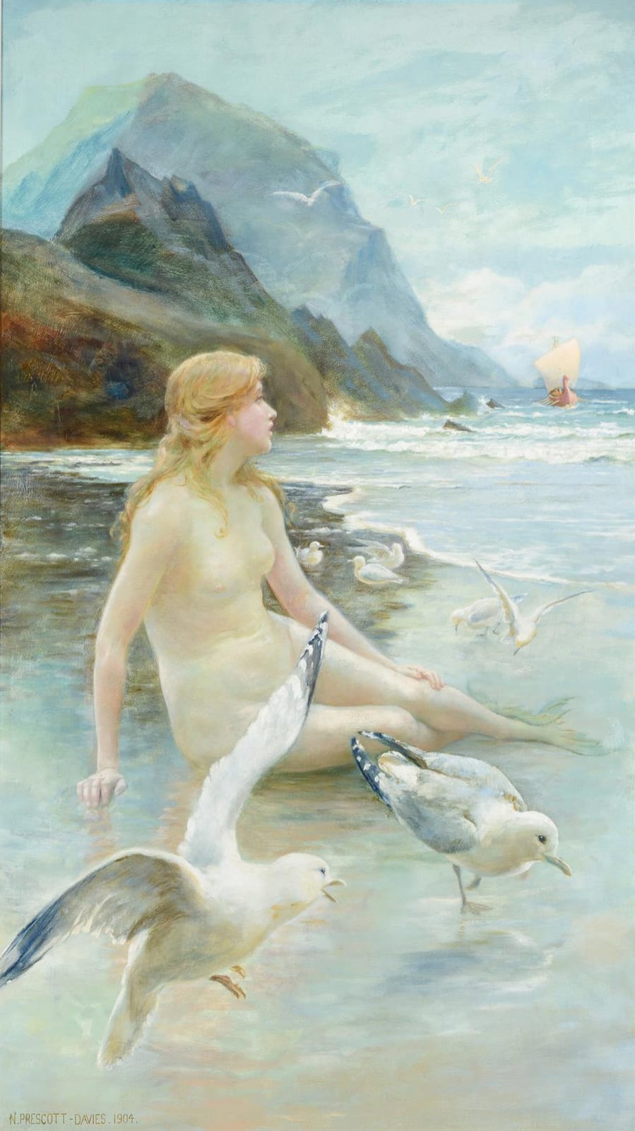 Norman Prescott Davies comparable auction result: norman prescott davies british 1862 1915 the birth of aphrodite