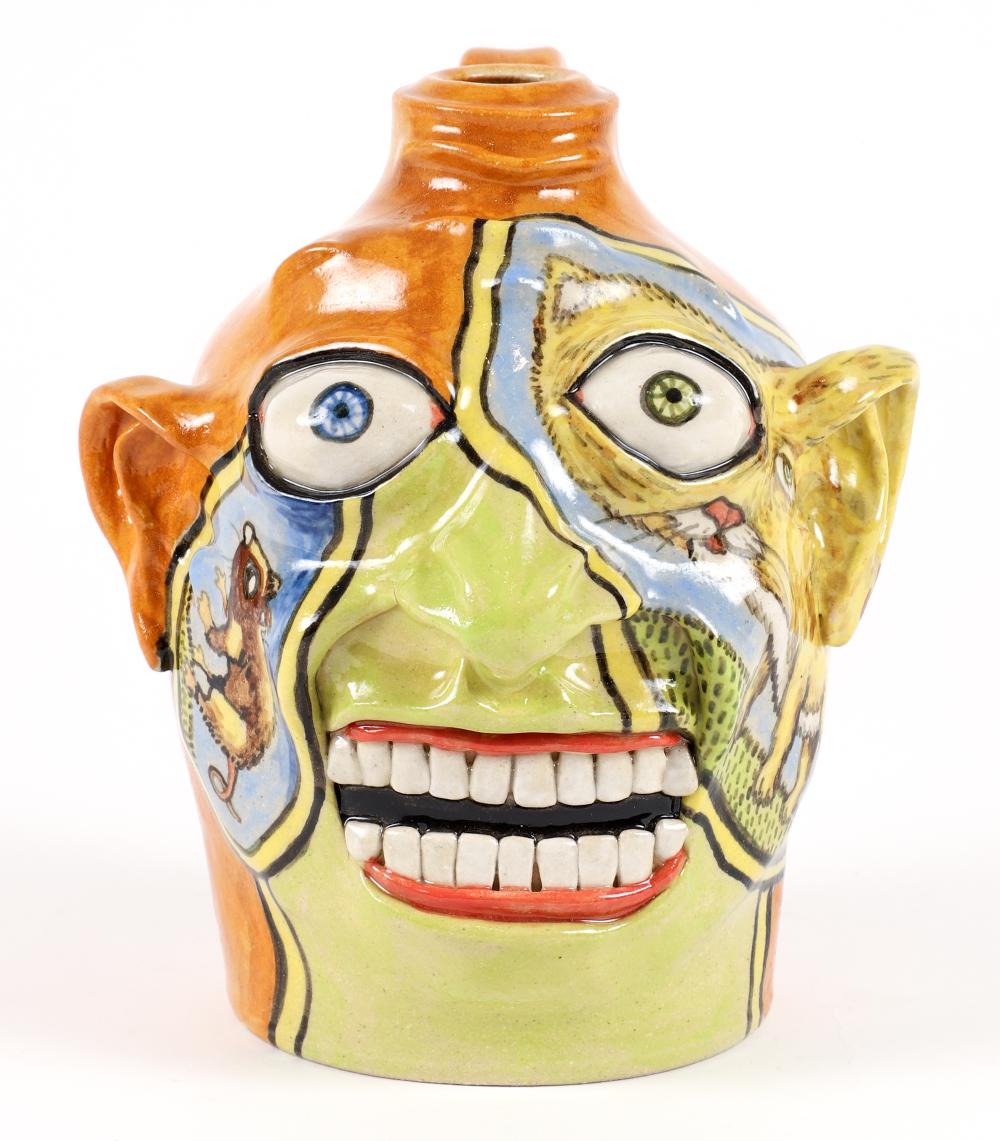 Stacy Lambert comparable auction result: stacy lambert 2006 cat and mouse face jug