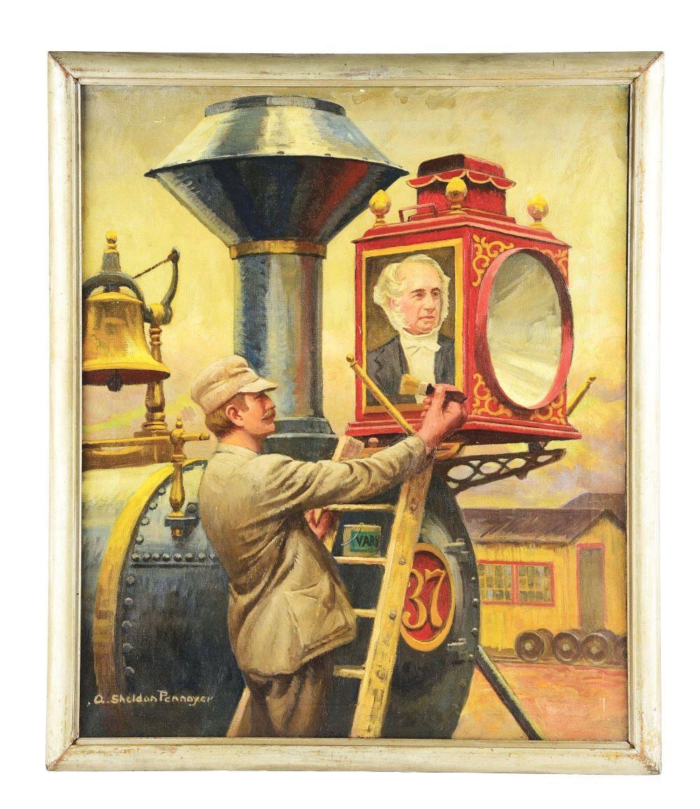 albert sheldon pennoyer american 1888 1957 oil on canvas railroad painting · Morphy Auctions · 2022-06-08 Albert Sheldon Pennoyer comparable auction result: albert sheldon pennoyer american 1888 1957 oil on canvas railroad painting