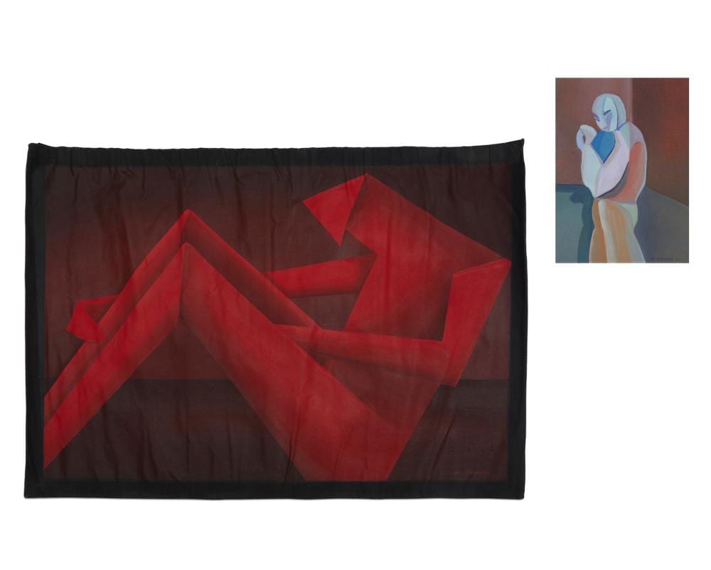 robert cronin american b 1936 abstract figure 2 oil on canvas and oil on fabric the fabric panel 32 3 4 x 47in 83 x 119 5cm · Andrew Jones Auctions · 2022-05-18 Robert Cronin comparable auction result: robert cronin american b 1936 abstract figure 2 oil on canvas and oil on fabric the fabric panel 32 3 4 x 47in 83 x 119 5cm