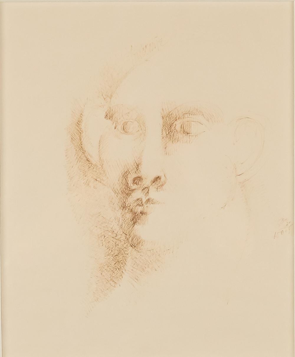 Bob Guccione comparable auction result: bob guccione signed sketch