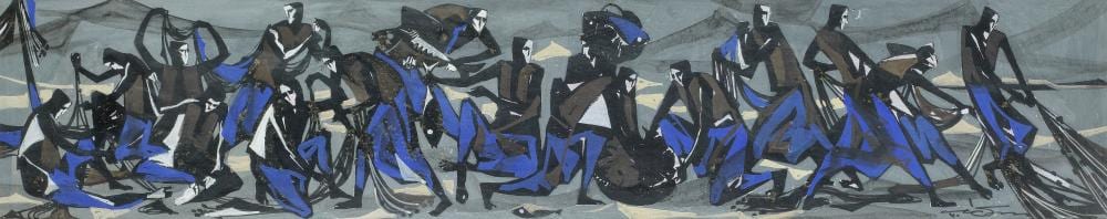 Amed Moustafa comparable auction result: ahmed moustafa egypt born 1943 night fishing