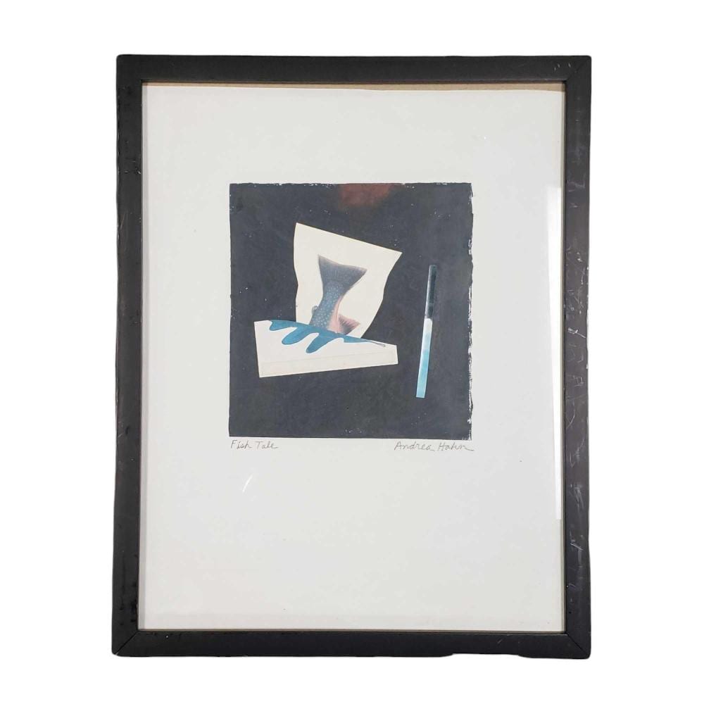Andrea Hahn comparable auction result: andrea hahn fish tale mixed media artwork