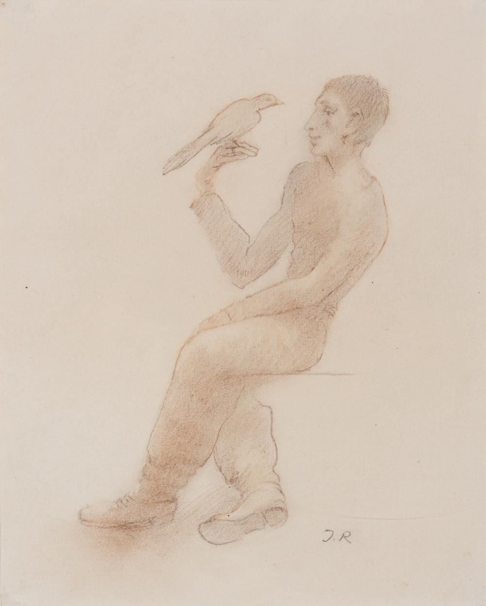 John Rädecker comparable auction result: john r decker dutch 1885 1956 seated man with a bird