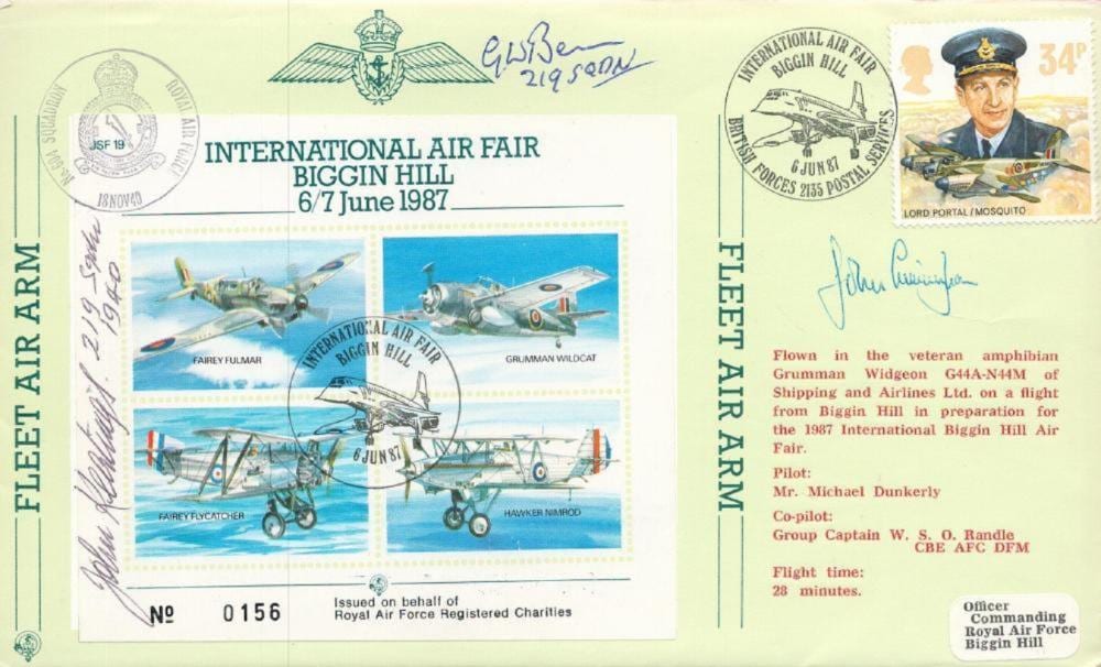 John (1926) Cunningham comparable auction result: john cunningham john keatings and gw benn signed international air fair biggin hill 6 7 june 1987