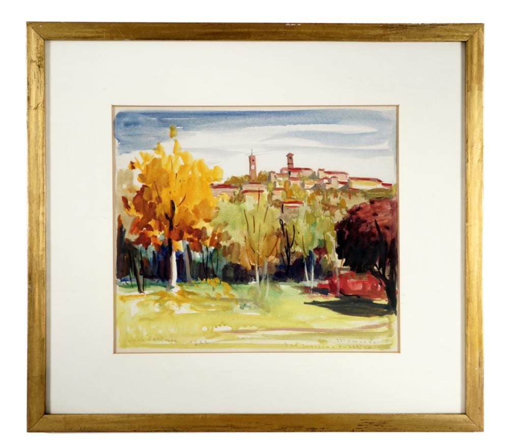 Felice Vellan comparable auction result: felice vellan mondov vista dai giardini pubblici 1952