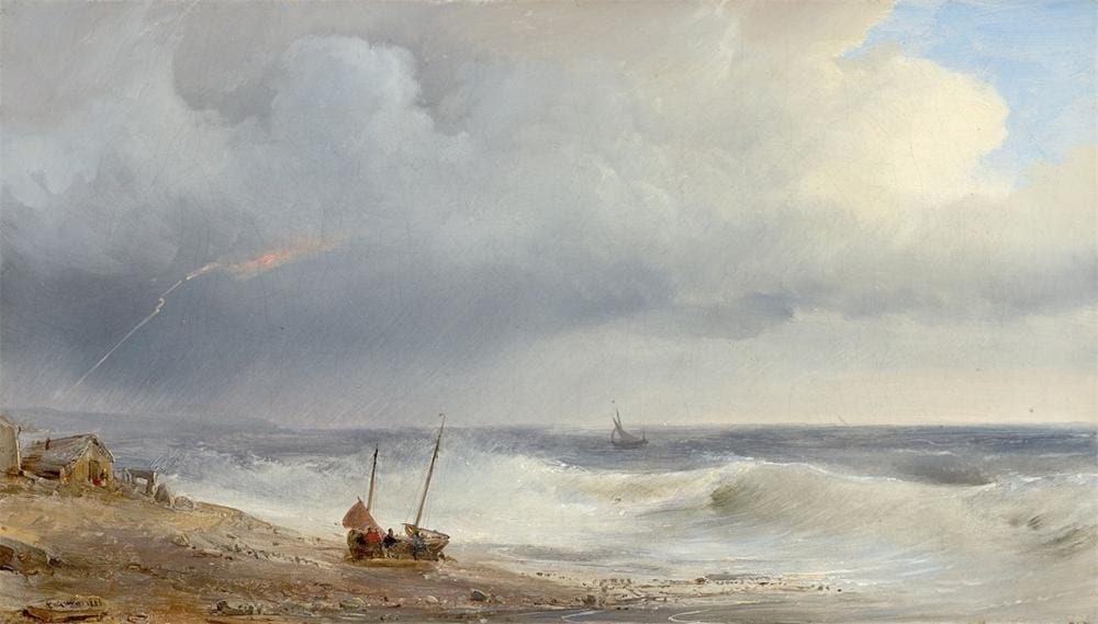 Théodore (Baron) Gudin comparable auction result: breaking waves in a storm