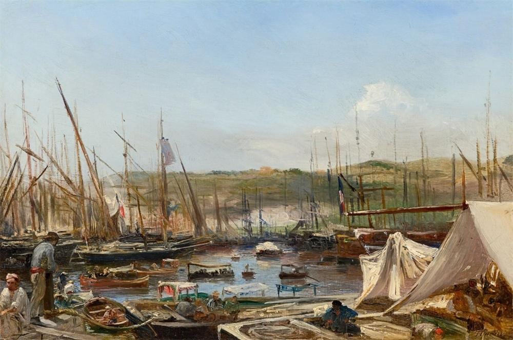 Théodore (Baron) Gudin comparable auction result: harbour scene
