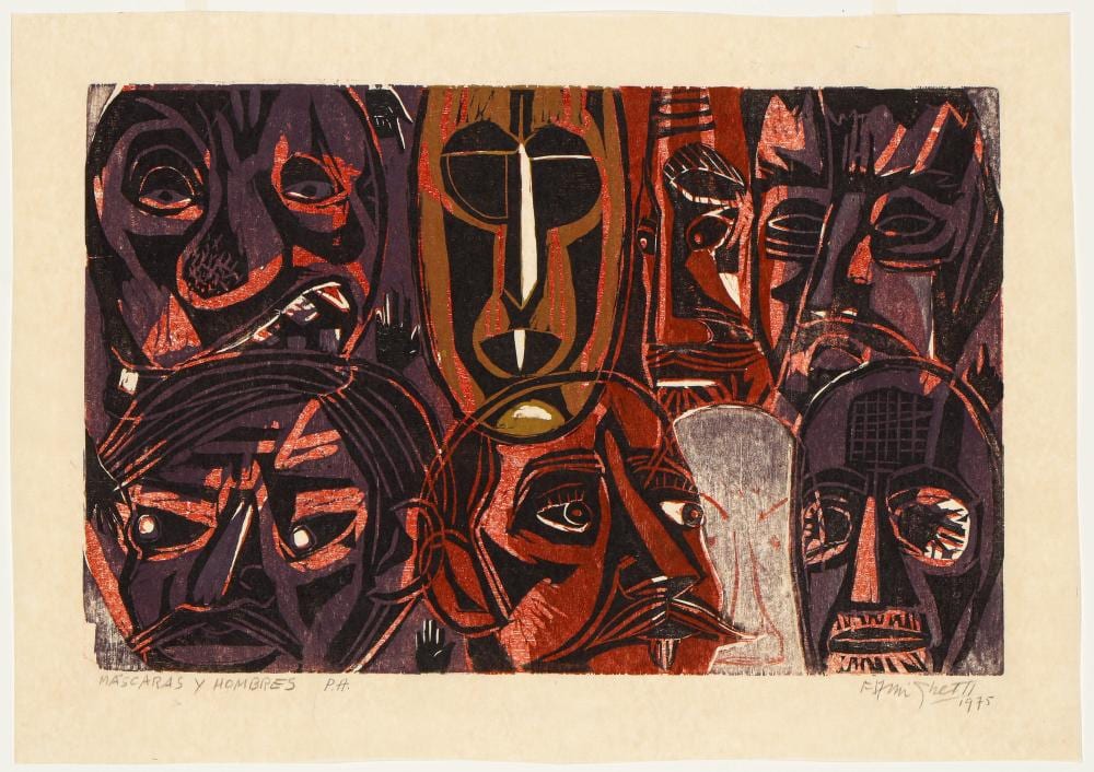 Francisco Amighetti comparable auction result: francisco amighetti costa rican 1907 1998 mascaras y hombres 1975