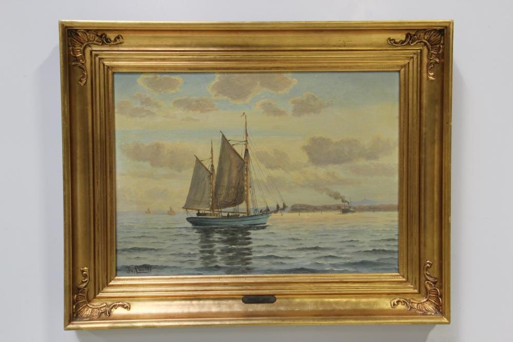 frants landt 1885 1975 marine med talrige skibe · Svendborg Auktionerne ApS · 2022-05-21 Frants Georg Carl Landt comparable auction result: frants landt 1885 1975 marine med talrige skibe