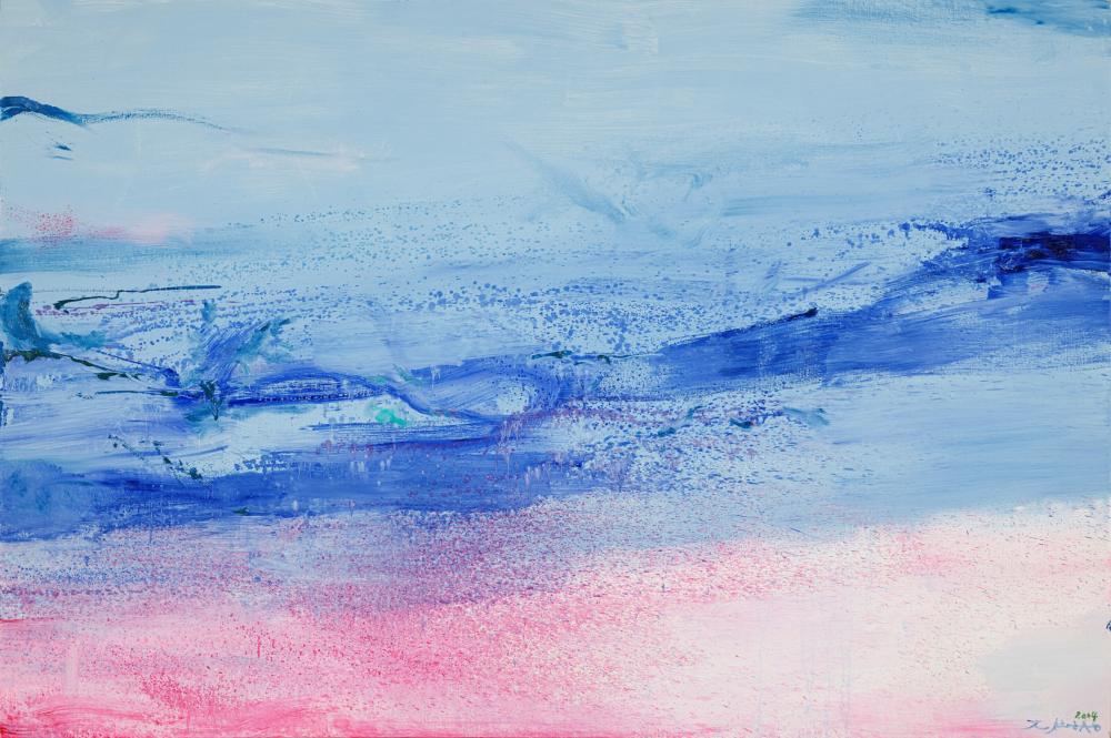 Zao Wou-Ki (ZHAO WUJI, 1920 - 2013) Histoire sur la mer oil on canvas 130 x comparable sale