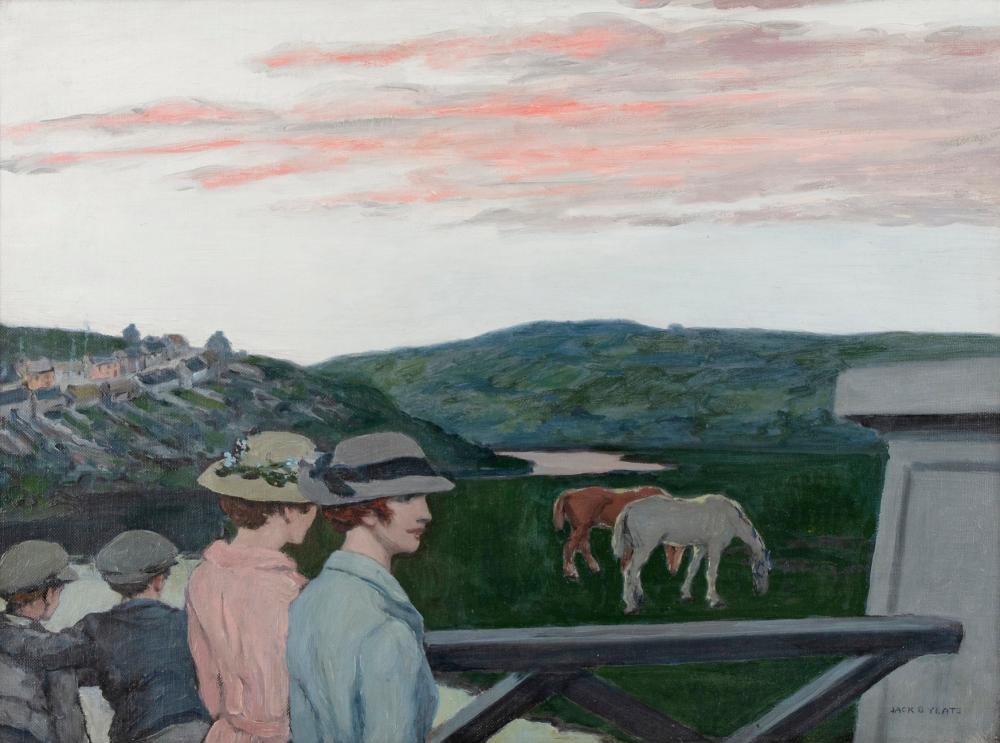 Jack Butler Yeats RHA (1871-1957) The Bridge at Skibbereen (1919) Oil on canvas, 46 x 61cm (18 x 24) Signed Provenance: Sold by the artist to Dr Carey, London, 1950; Victor Waddington, London; With Theo Waddington Fine Art; Private Collect sold by Adam's, lot 40 — auction record photograph